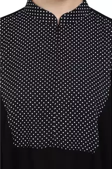 Black Nida Plain Embellished Kaftan Pochampally
