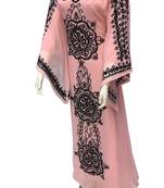 peach georgette moroccan islamic dubai kaftan farasha Aari and stone work dress