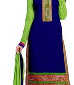 blue  festive silk unstitched dress-materials