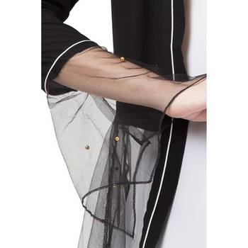 Designer Shrug with Inner abaya- Black-White 5