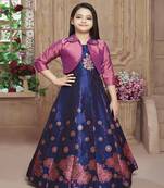 Polyster red embroidred kids girls gown