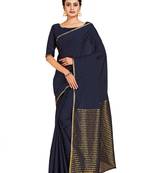 black hand woven crepe saree with blouse