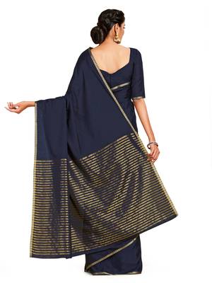 black hand woven crepe saree with blouse 3