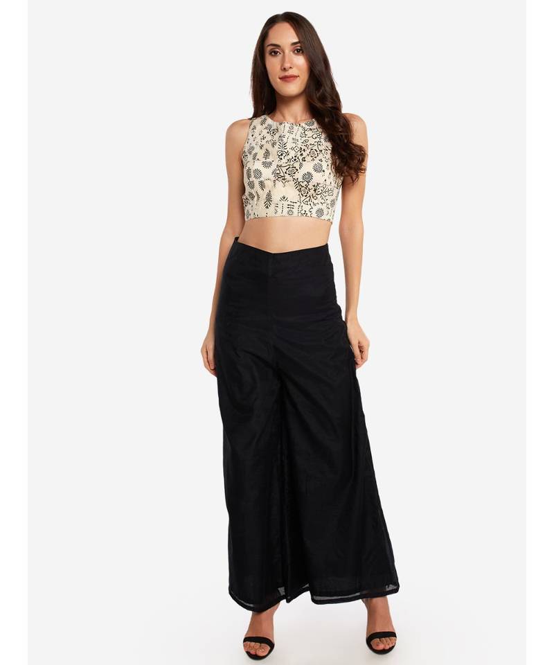 Desi Weavess recycled patchwork black and white,backless  saree blouse
