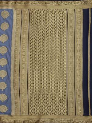 grey hand woven crepe saree with blouse 5