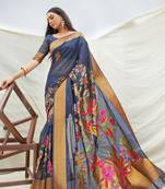Aurima Crystle Silk Floral Jacquard Designer Saree For
