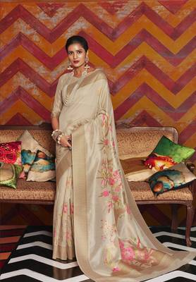 Aurima Crystle Silk Floral Jacquard Designer Saree For 1