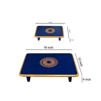 Home Decorative Wooden Pooja Chowki Diwali decorations Pata End Table Footstools Xmas Gifts  2