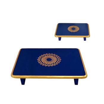 Home Decorative Wooden Pooja Chowki Diwali decorations Pata End Table Footstools Xmas Gifts  3