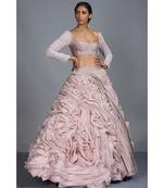 blush pink lehenga with corset blouse