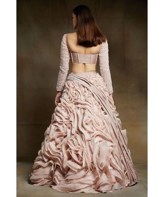blush pink lehenga with corset blouse 2