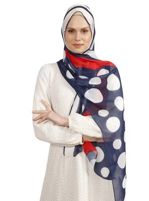 JSDC Occasion Wear Georgette Polka Dot Printed Hijab Scarf Dupatta For Women 1