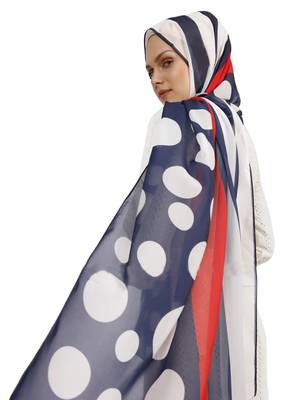 JSDC Occasion Wear Georgette Polka Dot Printed Hijab Scarf Dupatta For Women 2