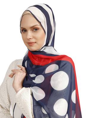 JSDC Occasion Wear Georgette Polka Dot Printed Hijab Scarf Dupatta For Women 3