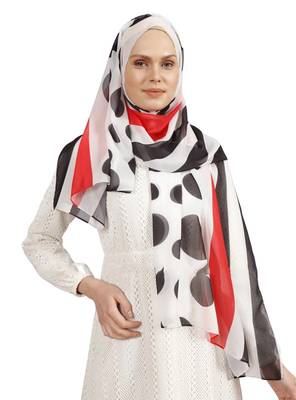 JSDC Polka Dot Strips Printed Long Scarf Hijab For Women 1
