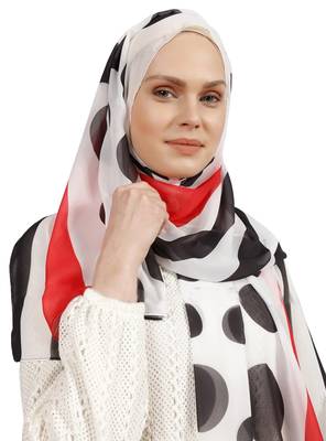 JSDC Polka Dot Strips Printed Long Scarf Hijab For Women 2