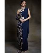 Midnight blue saree