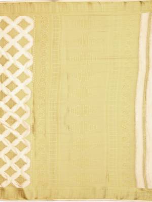 beige hand woven crepe saree with blouse 5