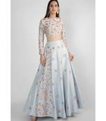 Blue one panel lehenga