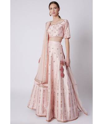 Pink Floral lehenga 1