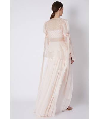 Cream Embroidered Pant set 2