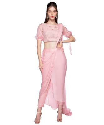 Rose Pink Saree Set 1