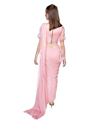 Rose Pink Saree Set 4