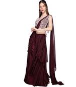 Wine Palazzo Pant Saree