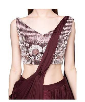Wine Palazzo Pant Saree 4