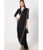 black embroidered saree