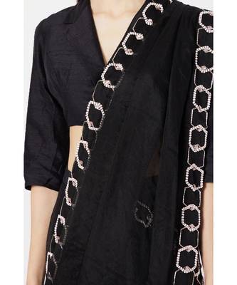 black embroidered saree 3