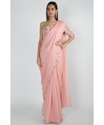Rose Pink Saree Set 1