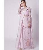 lilac saree with jacket