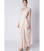 Nude pink saree