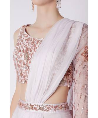 lilac saree 1