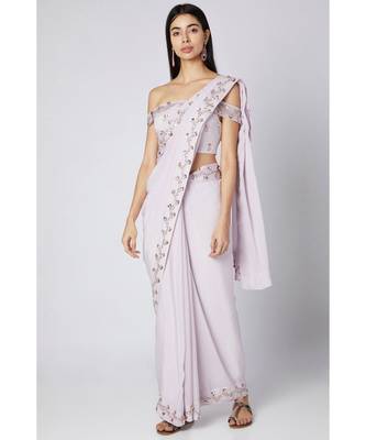 lilac saree 1