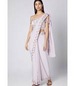 lilac saree