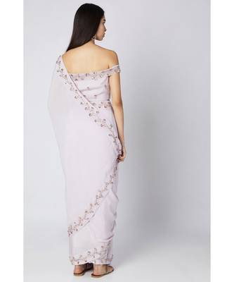 lilac saree 2