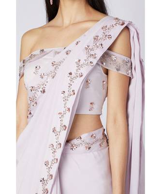 lilac saree 3