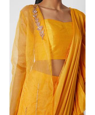 Mango yellow saree 2