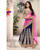 Pink and Blue embroidered net lehenga saree with blouse