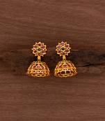 Ruby jhumkis MEDIUM size one gram gold