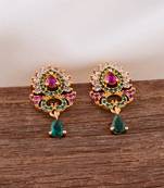  ruby emerald earrings one gram gold