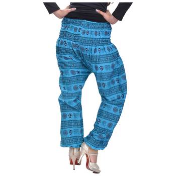 Blue Jaipuri Printed Cotton Free Size Pyjama 2