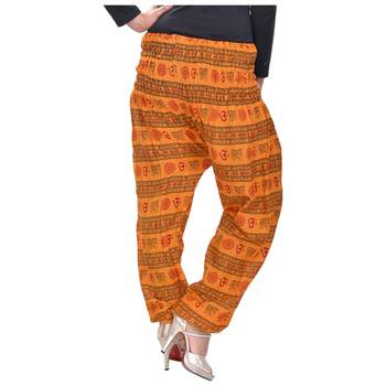 Orange Jaipuri Printed Cotton Free Size Pyjama 2