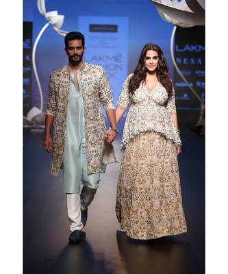 Tahir Ice Blue Silk Kurta with Off White Silk Pant and Stone Organza Jacket 1