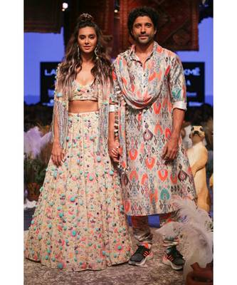 Farhan Stone printed Dupion Silk Kurta and Churidar with Georgette Dupatta 3