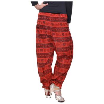 Red Jaipuri Printed Cotton Free Size Pyjama 2