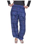 Blue Jaipuri Printed Cotton Free Size Pyjama