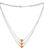 Orange pearl necklaces